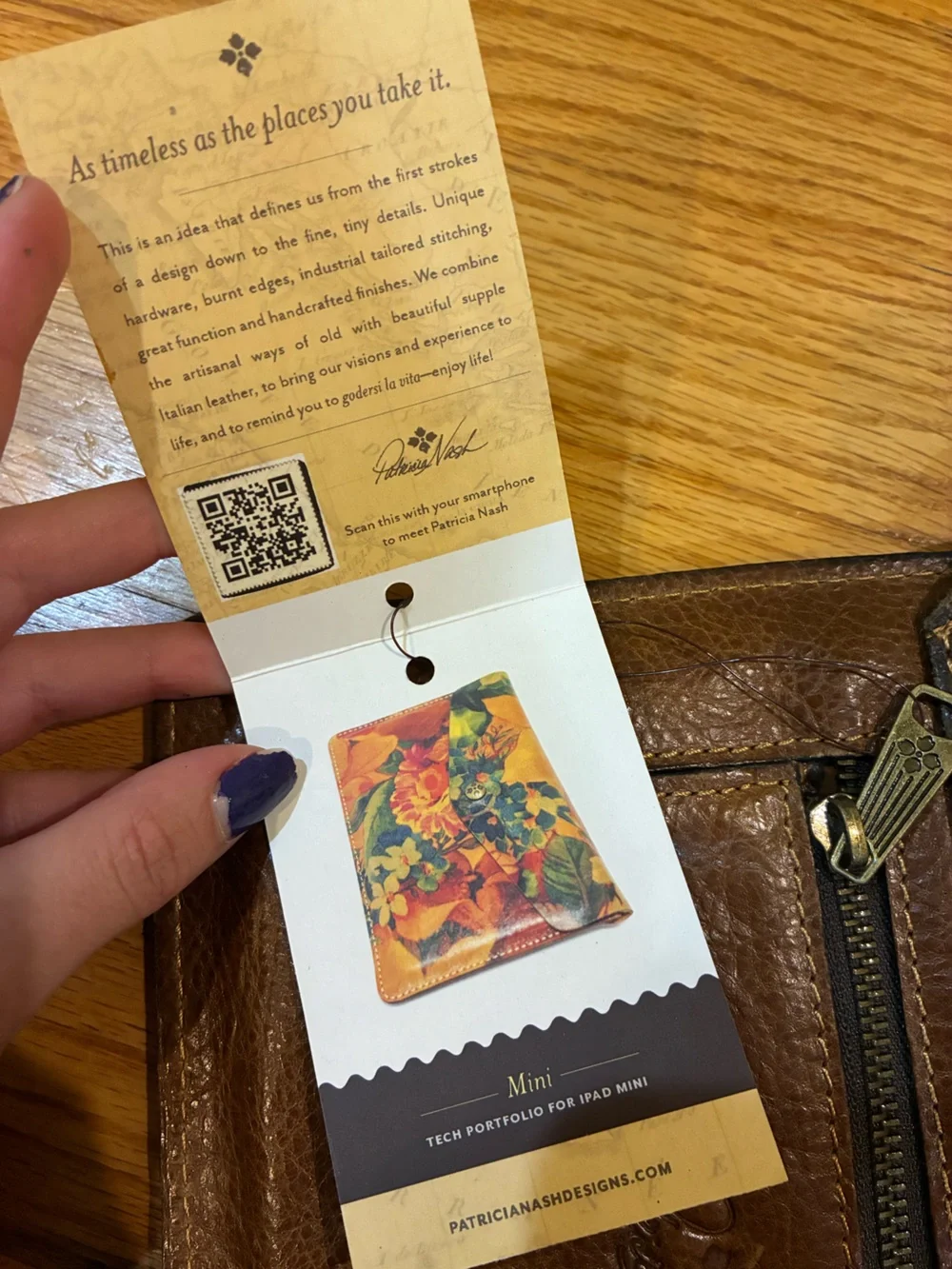 NWT Patricia Nash Brown Leather iPad mini case